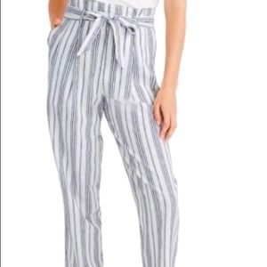 NWT Madewell Baltic Stripe Paperbag Waist Pants
